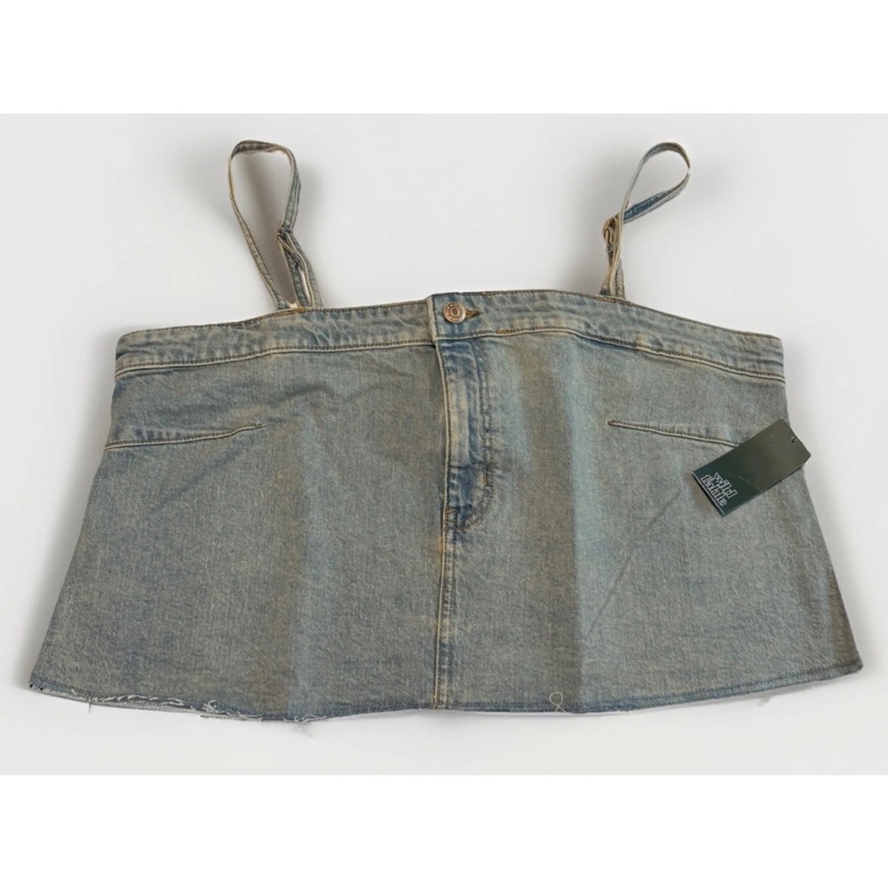 Wild Fable reworked cropped denim tank top